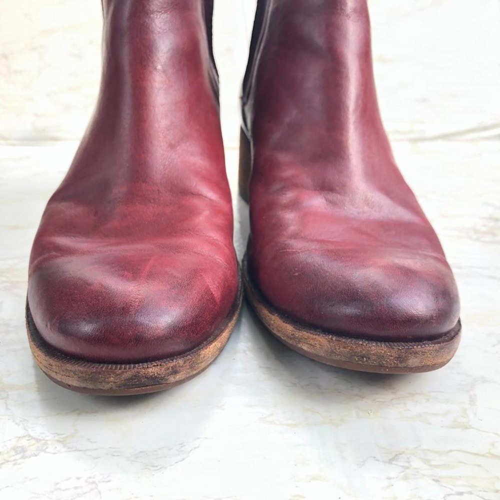 Korkease Mindo Burgundy Leather Heeled Chelsea Ankle Boot 9M - Picture 5 of 13
